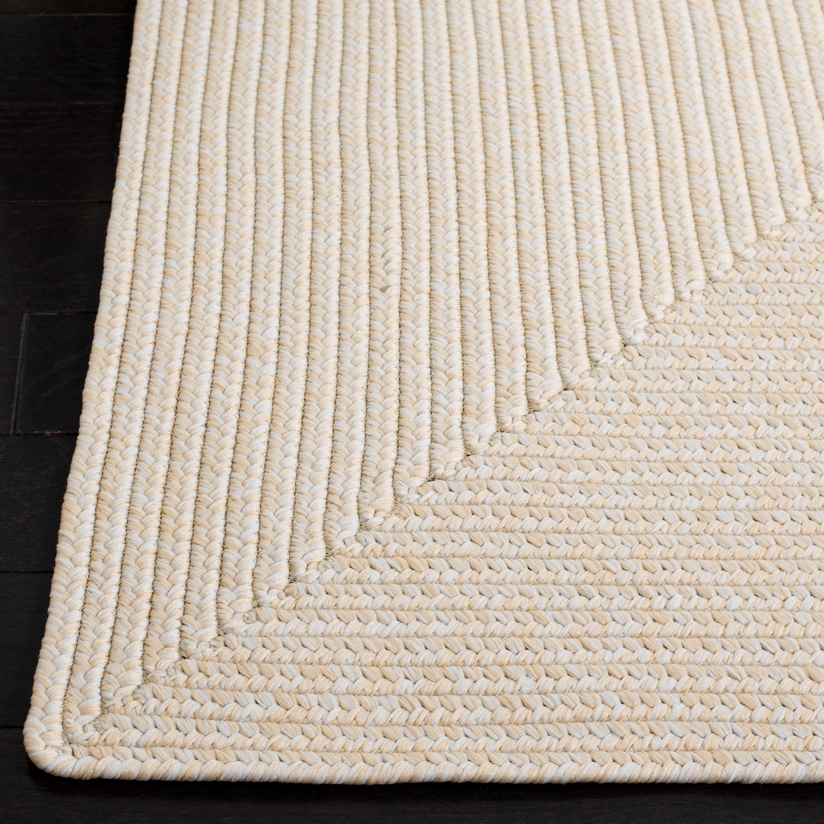SAFAVIEH Braided Rishika Solid Machine Washable Reversible Runner Rug, Ivory/Beige, 2'3" x 14'