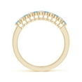 thumbnail image 2 of ANGARA Natural Aquamarine and Diamond Half Eternity Wedding Ring in 14K Yellow Gold for Women (Size-2mm) | March Birthstone, Birthday, Anniversary, Jewelry Gift for Women | Natural Aquamarine Ring, 2 of 9