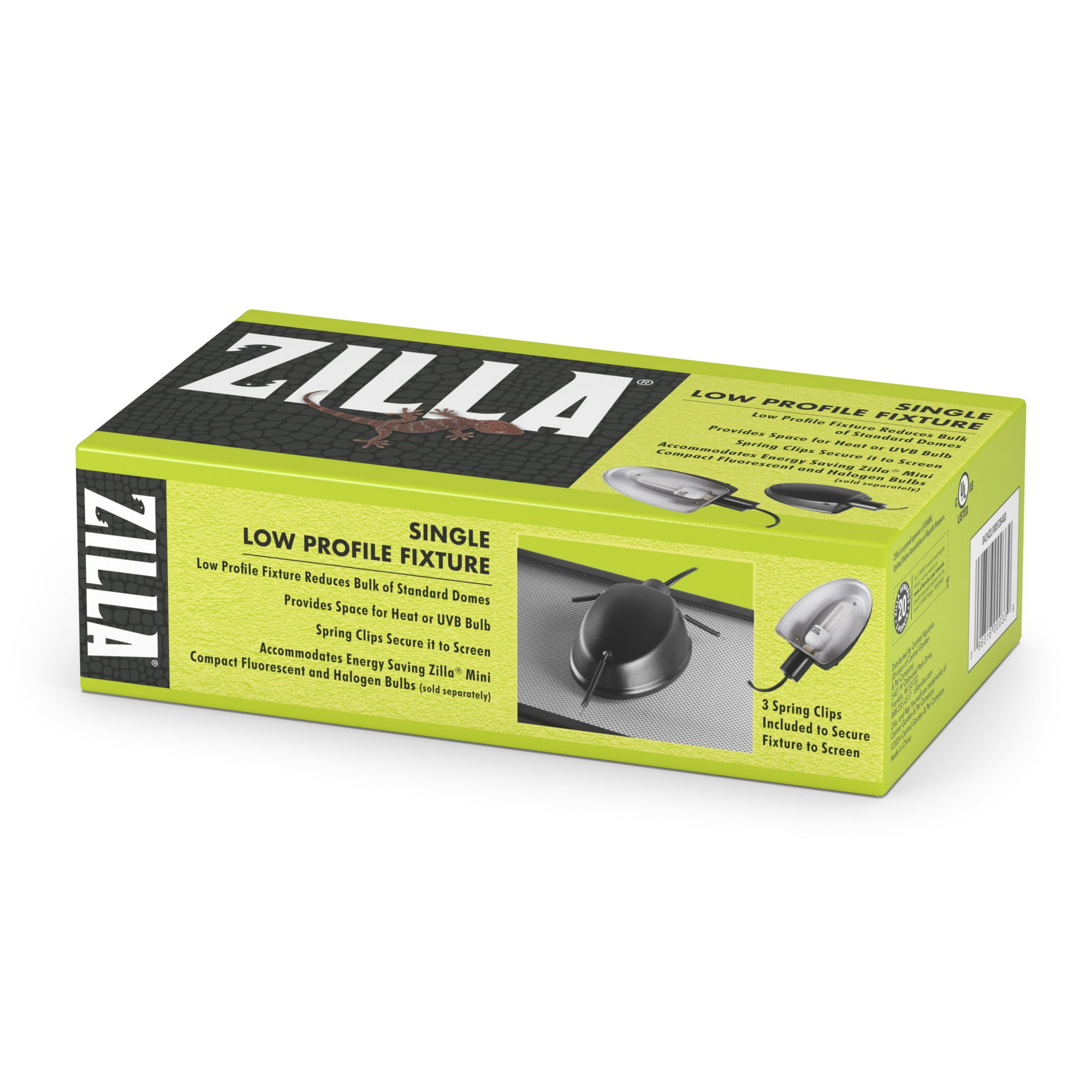 Zilla Low Profile Reptile Terrarium Fixtures Single
