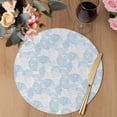 thumbnail image 3 of Ocean Shell Round 13 Inch Placemats Set of 6, Summer Coastal Seashells Texture Light Blue HeatResistant Non Slip Place Mats for Dining Table, Wipeable Braided Kitchen Table Mats for Housewarming, 3 of 9