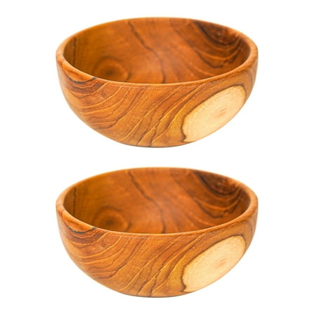 

Round Teak Wood Low Bowl - Small 2-Pack