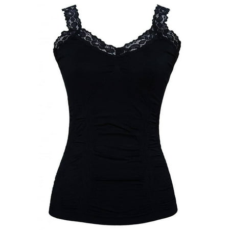 

Womens Lace Trim Camisoles - Navy