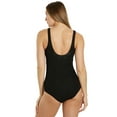 thumbnail image 6 of Sporti Textured Chlorine Resistant Front Twist Colorblock One Piece Slimsuit, High Cut, Soft Cup, Athletic (Women’s), 6 of 12