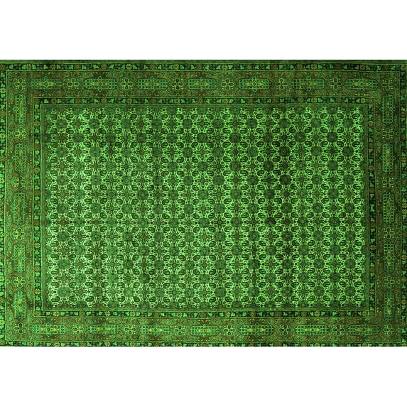 Ahgly Company Indoor Rectangle Persian Green Traditional Area Rugs, 2' x 5'