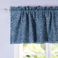 thumbnail image 2 of DriftAway Frances Linen Blend Blackout Valance for Kitchen 18 Inch Length Damask Printed Lined Rod Pocket Room Darkening Thermal Insulated Window Curtain Valance for Living Room 50x18 Inch Blue, 2 of 7