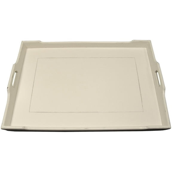 Serving Tray TRADE WINDS CHEDI White Painted Mahogany Frame New TW-469