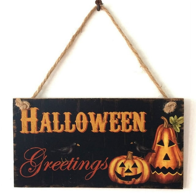 Nilvkv Halloween Theme Friendship Wooden Pendant Decoration Home Decoration Card