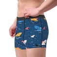 thumbnail image 2 of Sikiie Colorful Ocean Shark Print Men's Boxer Briefs, Elastic Waistband Boxer Briefs Leggings-Medium, 2 of 5