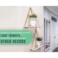 thumbnail image 3 of Comfify Paulownia Wood Wall Shelves with Jute Rope, Set of 2, 17 x 5.2 in, Rustic White, 3 of 7