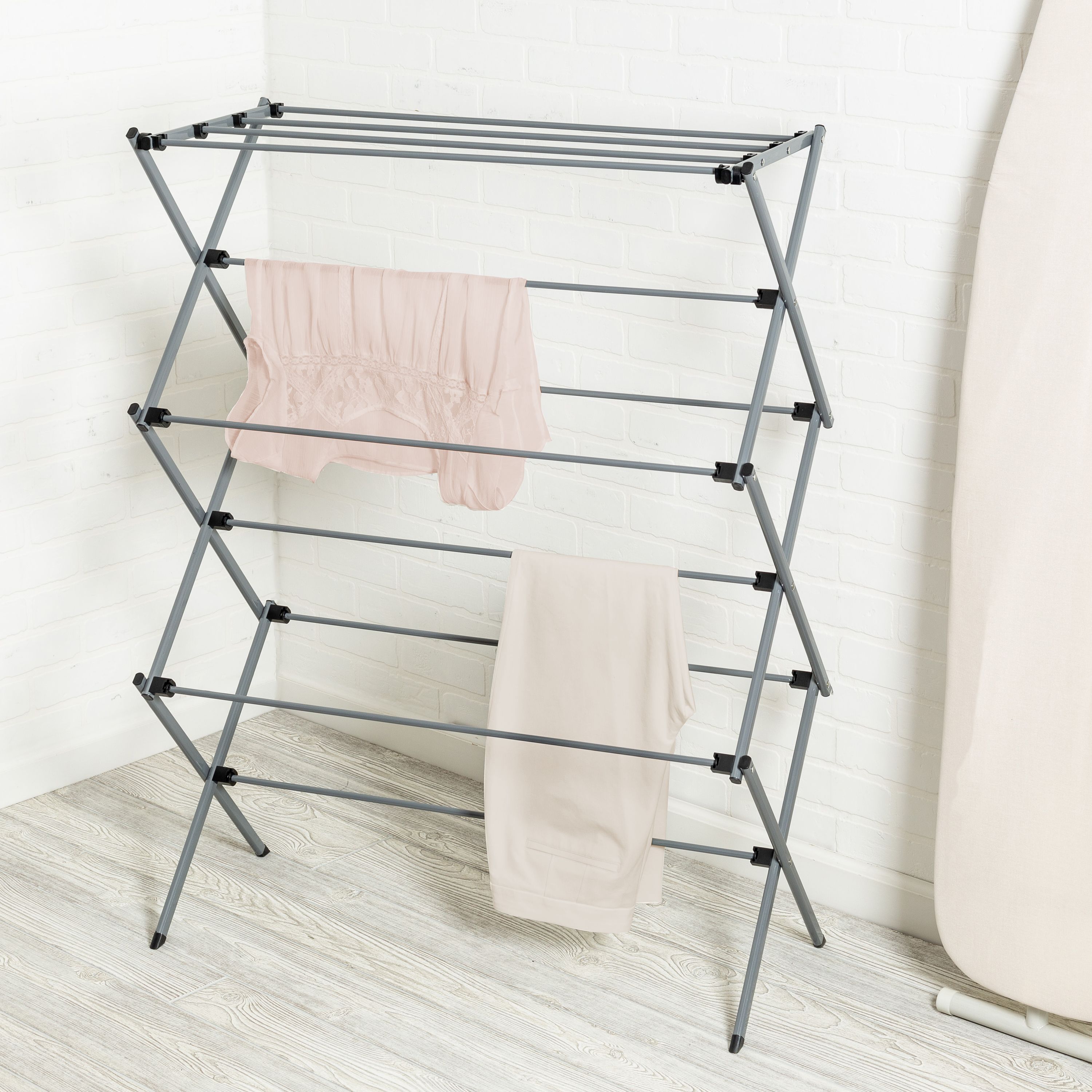 Honey-Can-Do Folding Metal Clothes Drying Rack, Gray - image 5 of 9