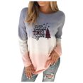 thumbnail image 1 of Hauts pour Femmes à Manches Longues Femmes Hauts Amples à Manches Longues Blouse Chandail Dégradé, 1 of 9