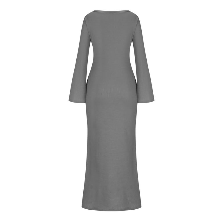 knee length dresses for ladies LONG SLEEVE TURTLE FISHTAIL GOWN – Plum – Norma Kamali main image 0