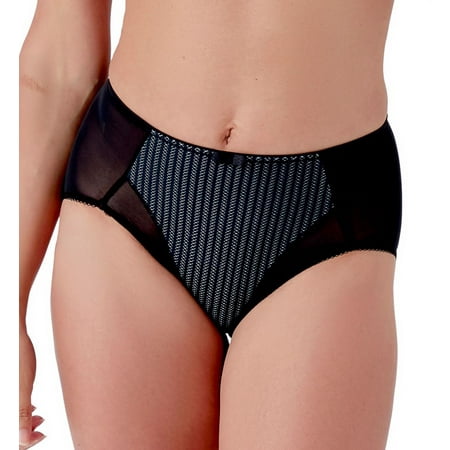 

Women s Berlei B543 Beauty Stripe Deep Brief Panty (Black/Grey 2X)