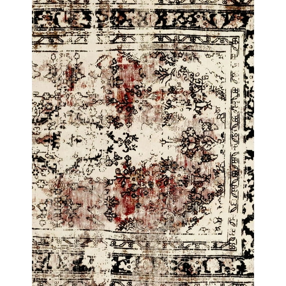 Ahgly Company Machine Washable Indoor Rectangle Abstract Wheat Beige Area Rugs, 5' x 7'