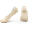 thumbnail image 1 of Xiao Hua 3 pares de calcetines sin costuras - antideslizantes, de corte bajo, con forro invisible, color nude, talla M (talla: 5-9), 1 of 2