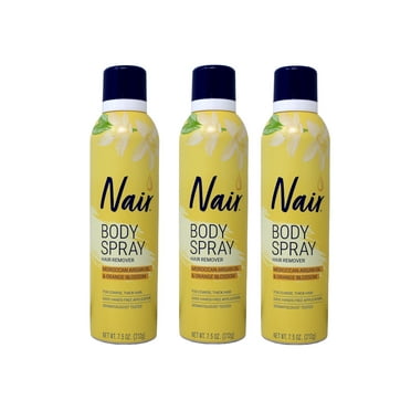 Nair Hair Remover Body Spray, Arm, Leg and Bikini Hair Removal Spray, 7.5 Oz Can, 3 Pack