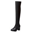 thumbnail image 4 of WHAMVOX  High Heel Round Toe Boots Over-the-knee Footwear Miss Black, 4 of 8