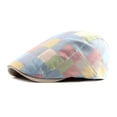 thumbnail image 2 of Mens Adjustable Colorful Striped Plaid Ivy Newsboy Cabbie Gatsby Golf Beret Flat Cotton Hat Thin Cap, 2 of 8