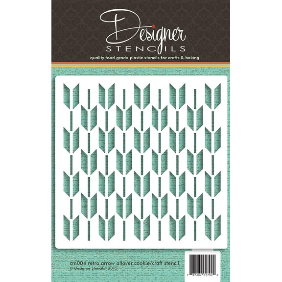 Retro Arrow Allover Pattern Cookie and Craft Stencil CM004 by Designer Stencils