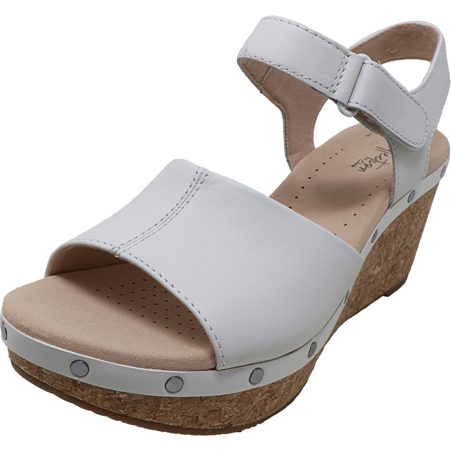 clarks leather heels