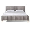 thumbnail image 3 of Omax Decor Spencer Upholstered Mid-Century Fabric King Platform Bed in Gray, 3 of 8