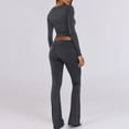 thumbnail image 5 of sususu Sweatsuits Women 2 Piece Outfit,Sets for Women Women Knitted Trousers Suit Long Sleeve Top and Pants Outfit Summer Casual Solid Color Slim Fit Comfortable Two Piece Set - GY2, 5 of 6