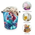 Stitch Laundry Basket Canvas Fabric Collapsible Organizer Basket for