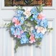 thumbnail image 4 of Door Decorations for All Seasons Kitchen with Ribbon Fall Wreaths for Home Large Lit Wreath Wreath Lights Outdoor Spring Decoration Wreath Blue White Embroidered Flower Flower, 4 of 9