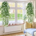 thumbnail image 6 of Bxaolu Artificial Hanging Flowers Outdoor Faux Plants Spring Summer Decor Fake Silk Violets, Realistic UV Resistant Trailing Vines Porch Yard Indoor Wedding Favors(White,1Pc), 6 of 8