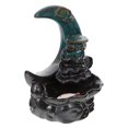 thumbnail image 5 of Home Decor Moon Shaped Backflow Incense Burner Ceramic Blue 1Pc, 5 of 5