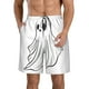 thumbnail image 1 of Balery Cute Ghost Simple Drawing Traje de Baño Estilo Hawaiano para Hombre, Shorts de Secado Rápido con Bolsillos-Medium, 1 of 6