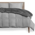 thumbnail image 2 of Bare Home Goose Down Alternative Reversible Comforter, Oversized King, Gray/Light Gray, 2 of 6