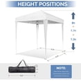 thumbnail image 3 of 6.5x6.5 Pop Up Canopy Tent with Sidewalls, Outdoor Gazebo Canopy Tent, Patio Event Tents Outdoor Commercial Canopy for Parties (White), 3 of 14