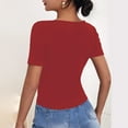 thumbnail image 4 of tarylea Blouse Habillée pour Femme à Manches Courtes, Col Licou Goutte d'Eau, Coupe Ajustée, Confortable, Hauts Mode, 4 of 7