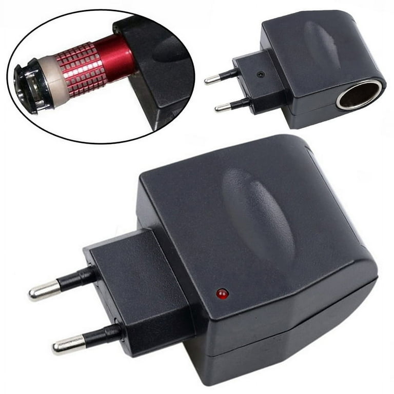 AC Adapter With Car Socket Auto Charger EU Plug 220V AC To 12V DC