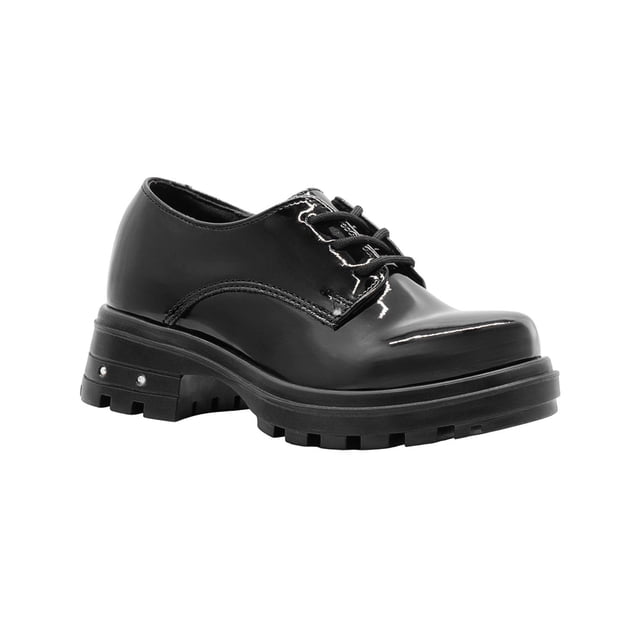 Oxford Mocasin Escolar Niña Yuyin® Charol Negro Plataforma negro 25.5