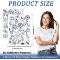 2 Sheets Sun Moon Phase Water Soluble Embroidery Patterns Stabilizers