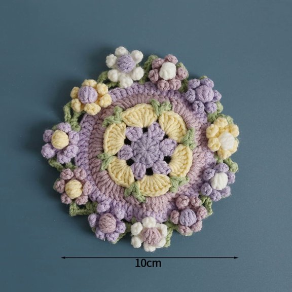 Crochet Coaster Finished Crochet Placemat Hand Knitted Flower Placemat Tea Cup Pad Heat Insulation Mug Mat Kitchen Home Decor