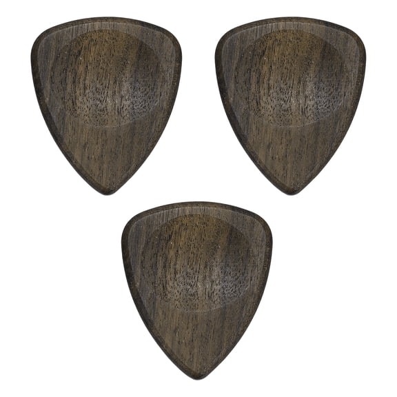 Uxcell 3 Pcs Wood Guitar Pick, 3.0mm Ultra Heavy Gauge Wood Groove Shape Guitar Picks for Electric and Acoustic Guitars, Black