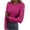 Hot Pink, variant on CQONEPT Womens Knit Shirts Crewneck Long Sleeve Tunic Tops Ribbed Solid Color Pullover Skinny Comfy Blouse Black 2XL