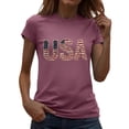 thumbnail image 2 of Vetsdori Women's Short Sleeve T Shirts Casual American Flag Pullover Red White and Blue Independence Day,Summer Crew Neck 4th of July USA Years Anniversary Shirts for Women Fashion, 2 of 7