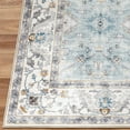 thumbnail image 5 of ReaLife Rugs Machine Washable Printed Distressed Boho Border Blue Ivory Eco-friendly Recycled Fiber Area Runner Rug (5' x 7'), 5 of 8