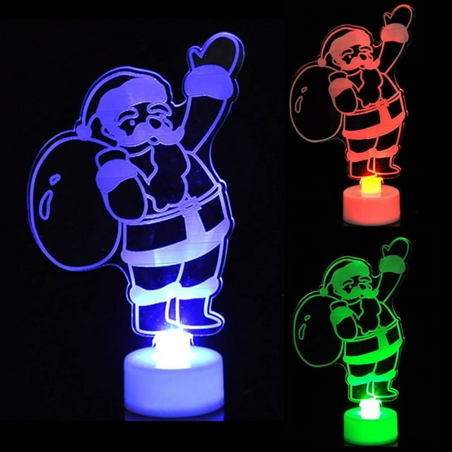 Ofertas del Black Friday/Cyber Monday: ¡Nuevas ofertas de Lisbinx! Adorno navideño brillante, pequeño árbol de Navidad acrílico de colores, muñeco de nieve y Papá Noel.