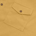 thumbnail image 4 of Fnooota Men's Button Down Shirts, Solid Color Colored 2025 Summer Short Sleeve Shirts Yellow Size L, 4 of 8
