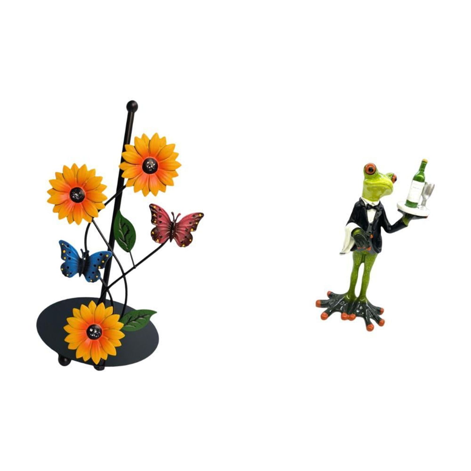 Fiocias Frog Paper Towel Holder Dispenser Non Slip Vertical Tissue Holder Rack Creative Decorative Animal Sculpture Figurine Tabletop Ornament for Home Firepl