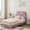 Dark Pink with LED, variant on IDEALHOUSE White Twin Bed Frame for Boys & Girls, Velvet Upholstered Platform Bed Frame with Headboard, Strong Wooden Slats, Noise-Free,No Box Spring Needed, Easy Assembly
