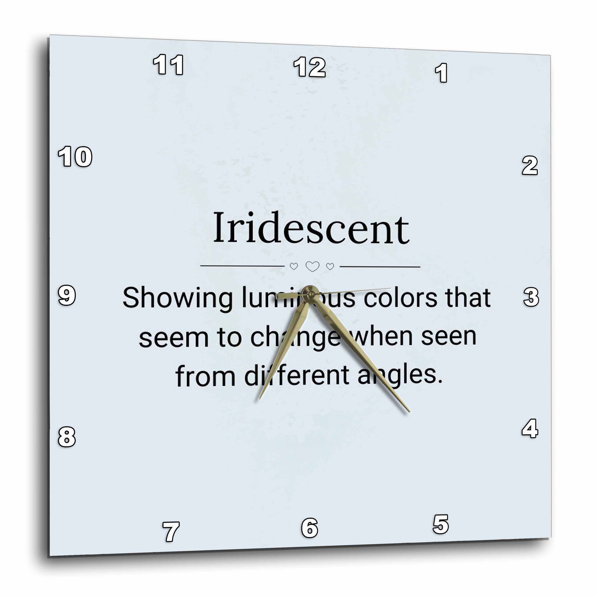 3drose, Iridescent and Its Meaning Typography, 10x10 Wall Clock