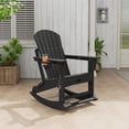 thumbnail image 2 of Chaise Berçante Adirondack Pliante en HDPE avec Ottoman Rétractable et Porte-Gobelet – Chaise de Patio Extérieure Résistante aux Intempéries pour Terrasse, Véranda, 2 of 7