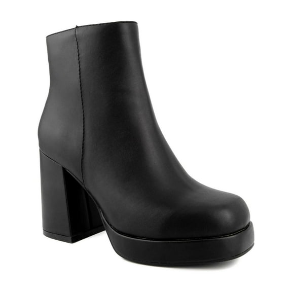 Sugar Womens Warrant Faux Leather Platform Booties