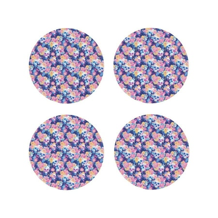 

Tideii graffiti style Skull flower for Leather Coasters 4 Pieces Anti-fouling and Anti-scalding Decorative Coasters Suitable for Restaurants Kitchens Coffee Shops-Round Shape
